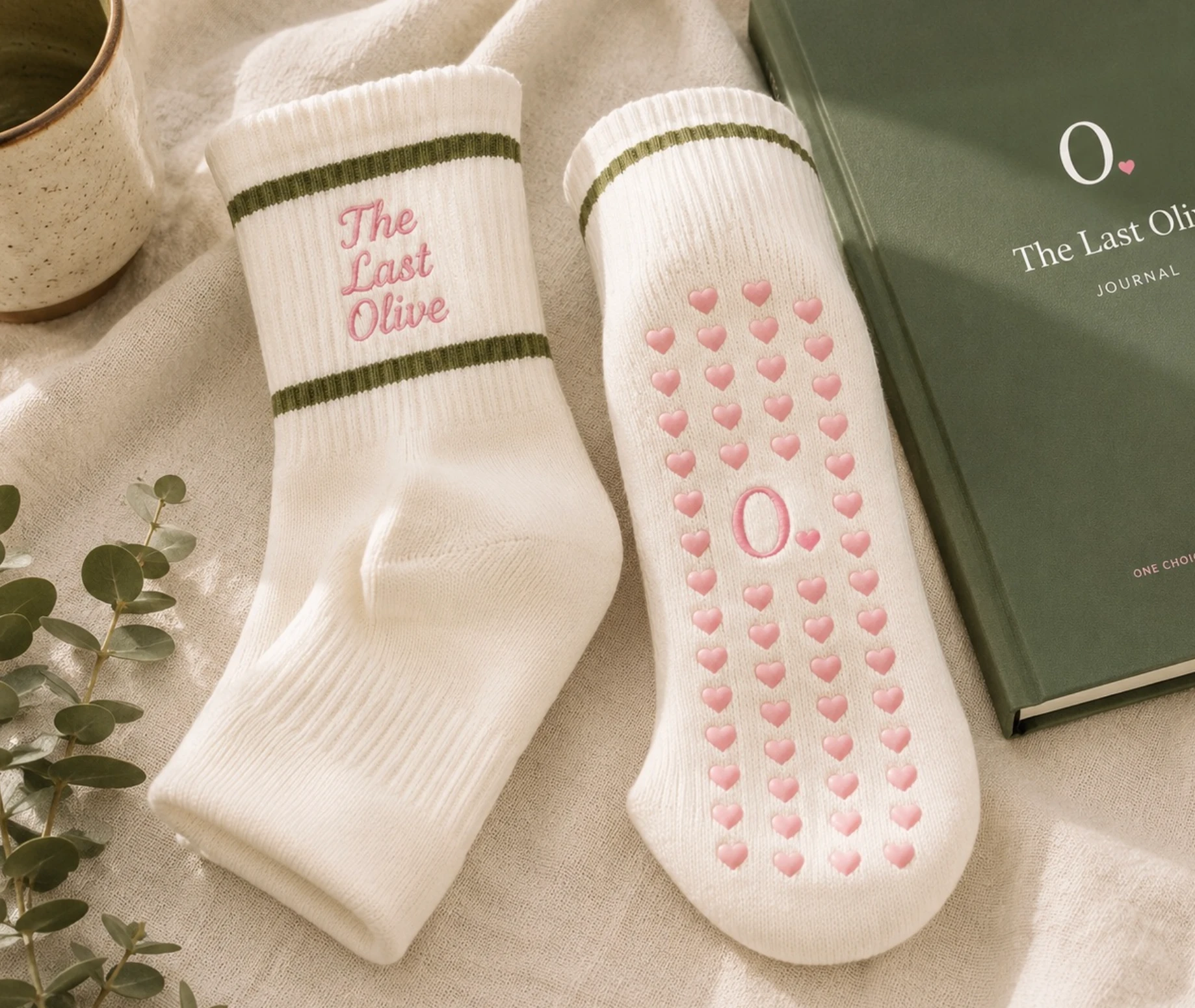 The Last Olive grip socks